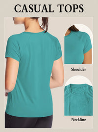 Women’s  Quick Dry Short Sleeve Resilience Gym Sports Moisture Wicking Round Neck T-Shirt Training Exercise Gym Sport Shirt Quick Pick Grocers