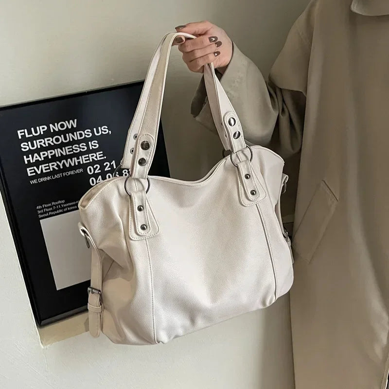 Soft Interior Compartment Shoulder Bags 2026 High Quality Contrasting Colors Bags for Women Fashion Zipper Pu Women's Handbags Quick Pick Grocers