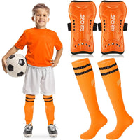 Loogdeel 2 Pair Soccer Shin Guards and Socks for Toddler Kids Youth, Lightweight Soccer Shin Pads Protective Defender Gear Quick Pick Grocers