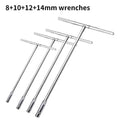 4-piece set of chrome vanadium steel multi piece combination T-shaped socket wrench for automotive and home maintenance - durabl Quick Pick Grocers