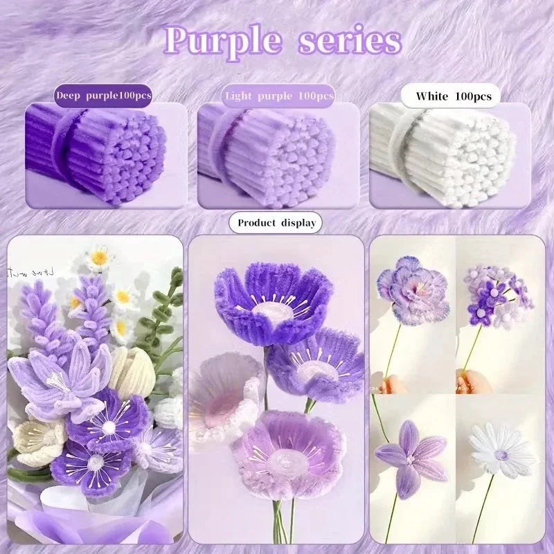 Chenille Stems 30cm Pipe Cleaners Craft Supplies DIY Art Handmade Flower Making Econic Blanks