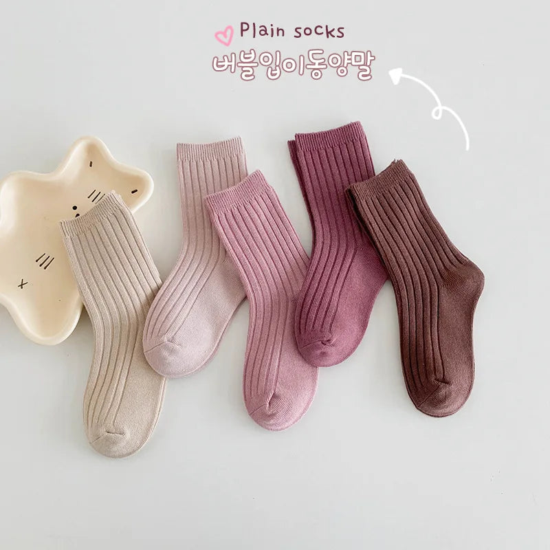 5 Pairs/Lot Children Socks Boy Girl Cotton Fashion Breathable Socks Four Seasons High Quality 1-12 Years Kids Birthday Gift Quick Pick Grocers
