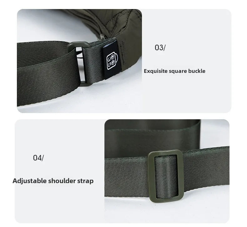 Waist Half Moon Belt Bag Solid Color Crossbody Bag Large Capacity Shoulder Bags Portable Nylon Plaid Travel Bags for Commuting Quick Pick Grocers