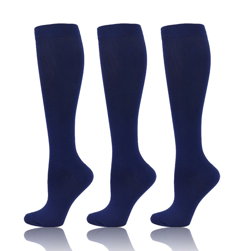 58 Styles 3 Pairs/Pack Compression Socks Knee High 30MmHg  Women Men Sports Socks Edema Diabetes Varicose Veins Running Socks Quick Pick Grocers