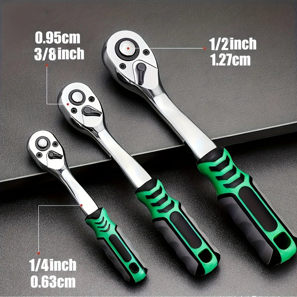 72Drive Socket Set 1/4"-3/8"-1/2", Ratchet Wrench Sockets Compact Sockets for Car Repair Mechanic Tool for Auto Repair Quick Pick Grocers