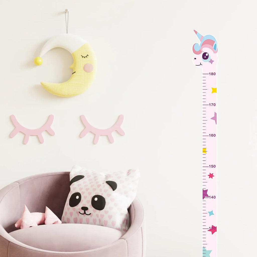 180cm Whimsical Animal Growth Chart Wall Decals: Unicorn, Dino, Giraffe Height Stickers for Nursery & Kids Room Decor Quick Pick Grocers