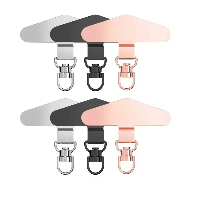 Anti-Lost Phone Lanyard Universal Replacement Connector Tether Tab Clip Metal Card Pad Adapter for IPhone Samsung Secure Fit Quick Pick Grocers