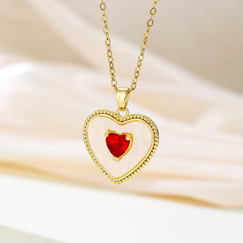 Elegant Style Heart shaped Pendant Necklace Hollow Design Mother's Day Gift Party Suitable for Best Friends Without Box Quick Pick Grocers