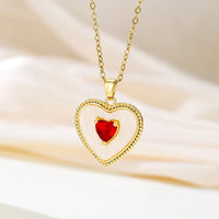 Elegant Style Heart shaped Pendant Necklace Hollow Design Mother's Day Gift Party Suitable for Best Friends Without Box Quick Pick Grocers