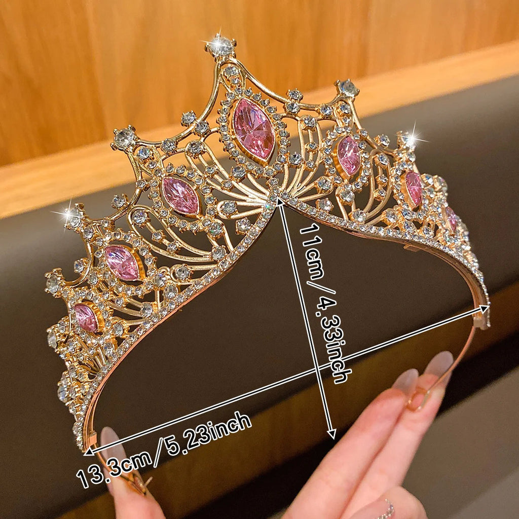 1 large crown fashionable temperament crown headband sweet wind hair accessory suitable for performances and birthdays Quick Pick Grocers