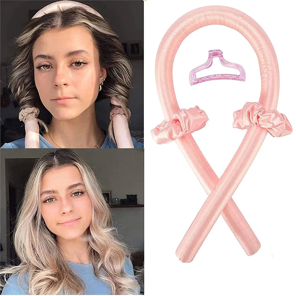 Heatless Curling Rod Headband No Heat Silk Curls Ribbon Hair Rollers Sleeping Soft Headband Lazy Hair Curlers Hair Styling Tools Quick Pick Grocers