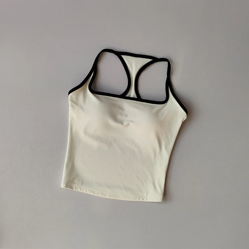 Sports and Fitness Vest with Chest Pad Summer Shockproof Beauty Back Nude Feeling Suit Pilates Training Yoga Top Yoga Clothing Quick Pick Grocers