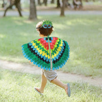 Bird Cosplay Costume Stage Performance Owl Peacock Wings Bird Felt Cape with Mask for Girls Boys Halloween Party Cloak Quick Pick Grocers