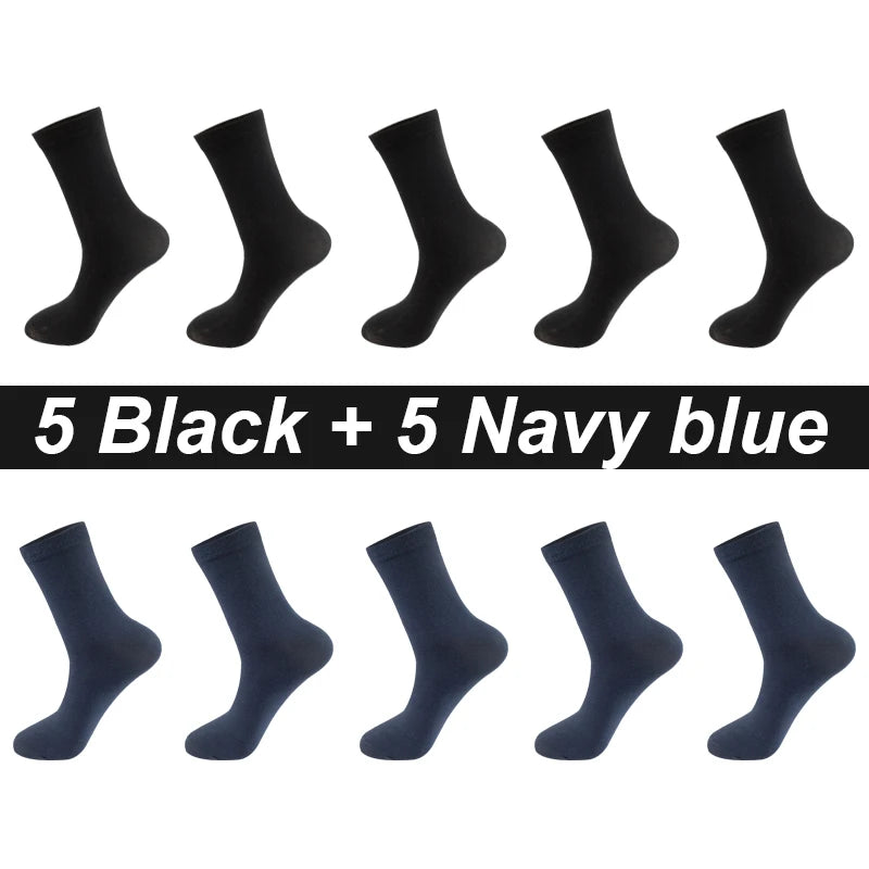 10Pairs/Lot Men Combed Cotton Socks Black Casual Business Breathable High Quality Man Sock New For Male Plus Size EU38-48 Quick Pick Grocers