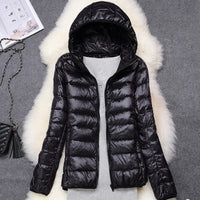Women Puffer Jacket 15 Colors Plus Size 5XL 6XL 7XL 2025 New Spring Autumn Female Ultra Lightweight Packable Hooded Down Coats Quick Pick Grocers