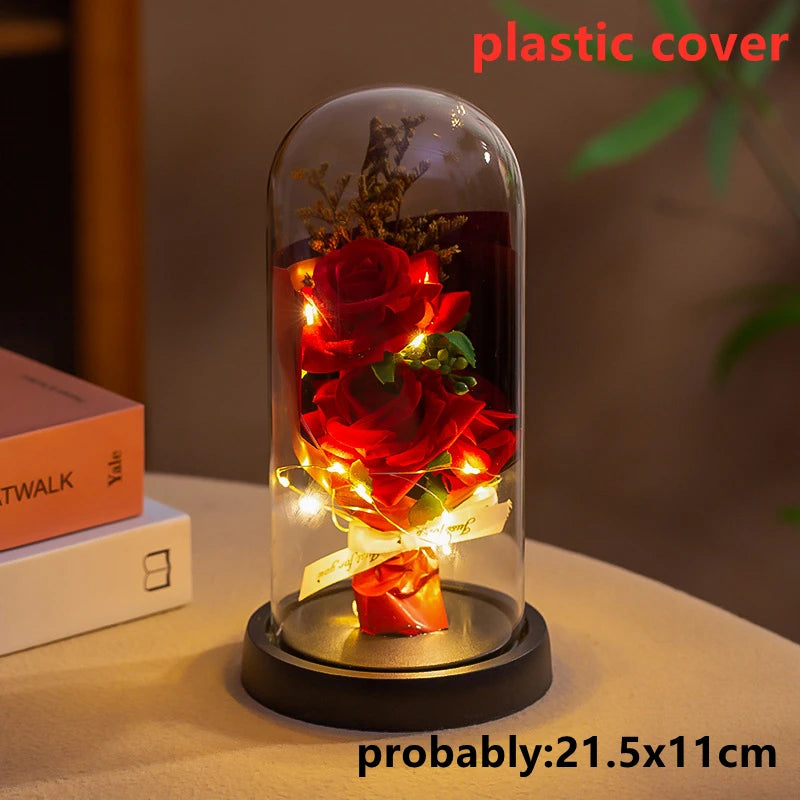 LED Galaxy Three Rose Artificial Flowers, Wedding Decoration, Creative Valentine'S Day and Mother'S Day Gift without Battery 1Pc Quick Pick Grocers