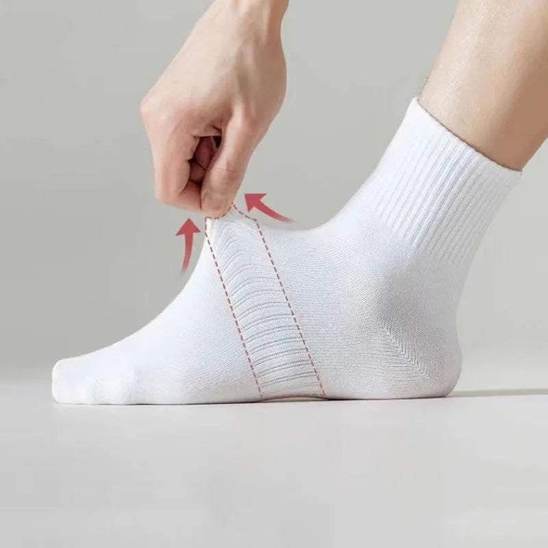 10/20 Pairs Neutral Solid Color Round Neck Socks Spring Summer Sweat Absorbing Breathable Soft Comfortable Couple Sports Socks Quick Pick Grocers