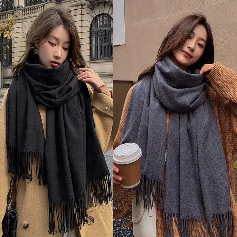 New Black Scarf Cashmere Woman Wool Ladies Scarf Warm Checkered Scarf Women's Winter Scarves Autumn XWJ07 Quick Pick Grocers