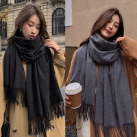 New Black Scarf Cashmere Woman Wool Ladies Scarf Warm Checkered Scarf Women's Winter Scarves Autumn XWJ07 Quick Pick Grocers