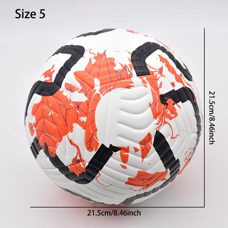 Standard Size 5 Soccer Ball – Machine‑Stitched PU Leather for Outdoor Match & Training