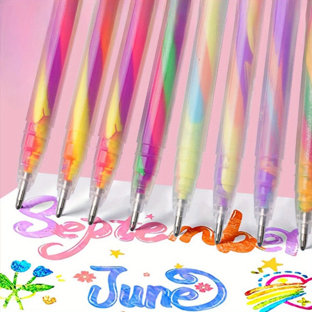 6pcs Glitter Gel Highlighter Pens Set - 1.2mm Vibrant Colors, Smooth Writing, Perfect for Journals, DIY Crafts, Greeting Cards, Quick Pick Grocers