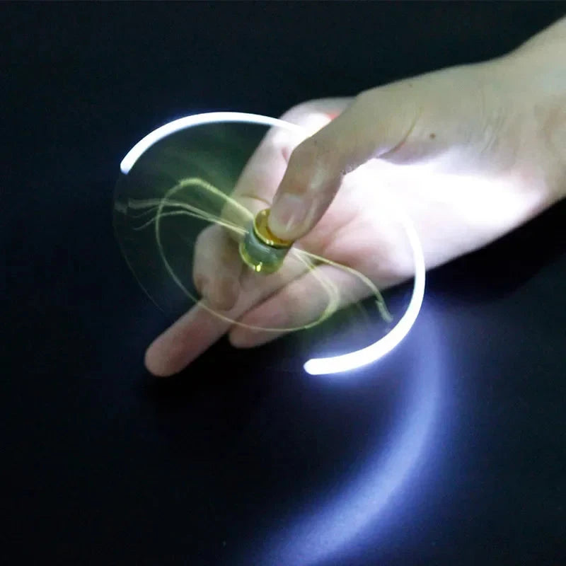 Multifunctional Decompression Finger Rotate Luminous Gyro Pens Toy Fidgets Spinner LED Light Ballpoint Pen Metal Gyro Pen Gift Econic Blanks