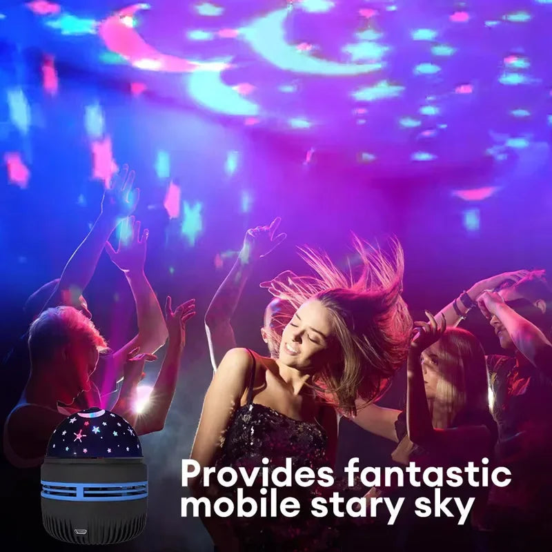 LED Starry Sky Night Lights USB Rotating Projector Lamp Magic Ball Moon Star Christmas Lights Home Room Atmosphere Decorations Econic Blanks