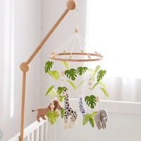 Baby Crib Mobile Rattle Toy For 0-12 Months Cartoon Felt Forest Animal Bed Bell Hanging Wooden Bracket Mobile Newbaby Rattle Toy Purest Peak