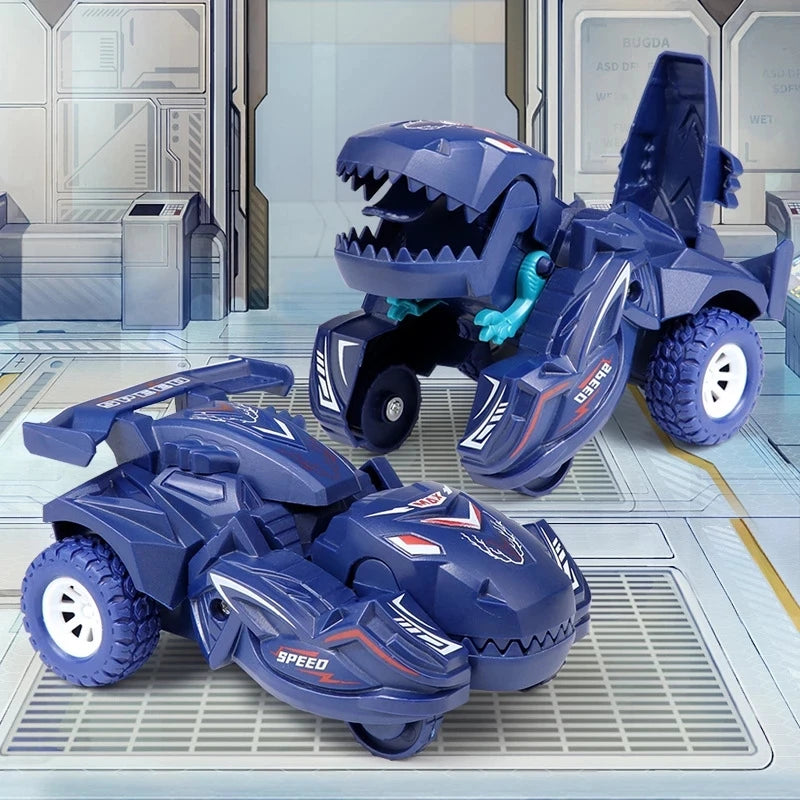 2 IN 1 Dinosaur Deformation Car Model Toy For Boys One Step Action Collision Transformation Mini Vehicles Toy Gift for Children Quick Pick Grocers
