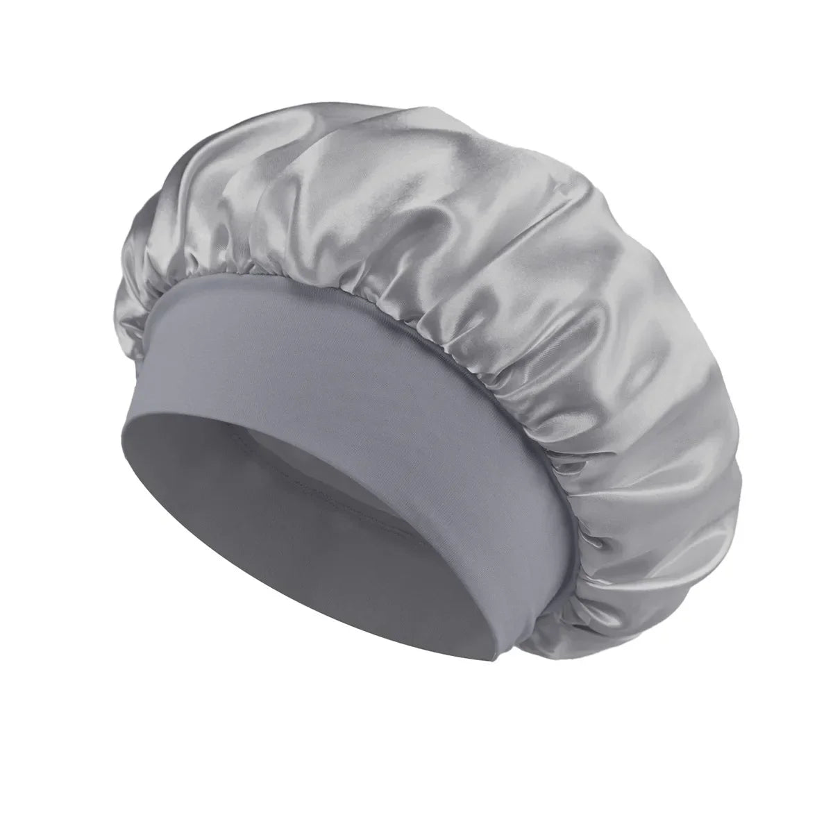 Women Satin Bonnet Hair Bonnet for Sleeping Hair Care Silk Bonnets Solid Wide-brimmed Sleeping Hat with Elastic Soft Band Econic Blanks