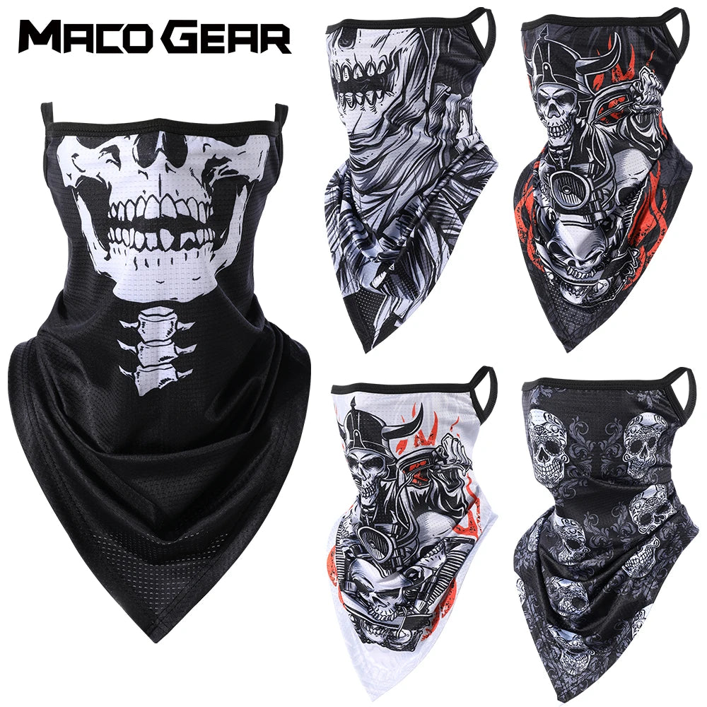 Skull Print Quick-drying Bandana Summer Scarf Breathable Half Face Cover Reusable Neck Gaiter Mask Sport Cycling Hiking Fishing Quick Pick Grocers