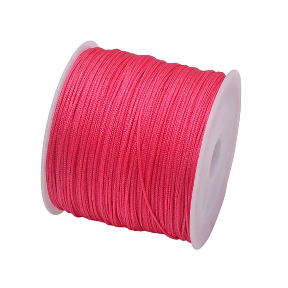 50Yds 0.8mm Crafts Nylon Cord For Jewelry Making Beading Braided Nylon Satin String for Bracelets Rattail Trim Chinese Knot Econic Blanks