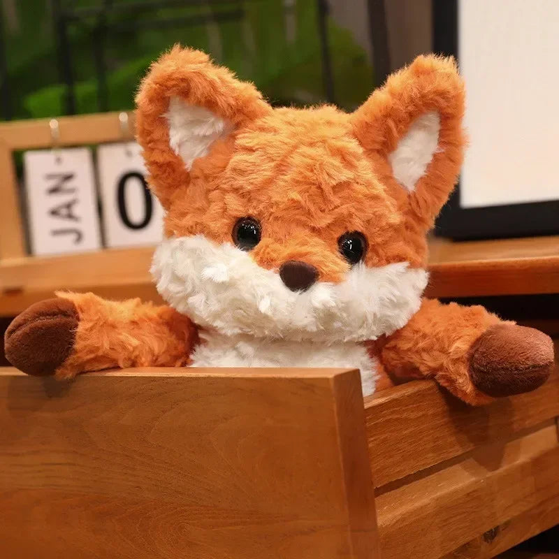 35cm/50cm Cute Fluffy Fox Plush Toy Soft Cartoon Orange Foxes Stuffed Doll Appease Birthday Gift Purest Peak