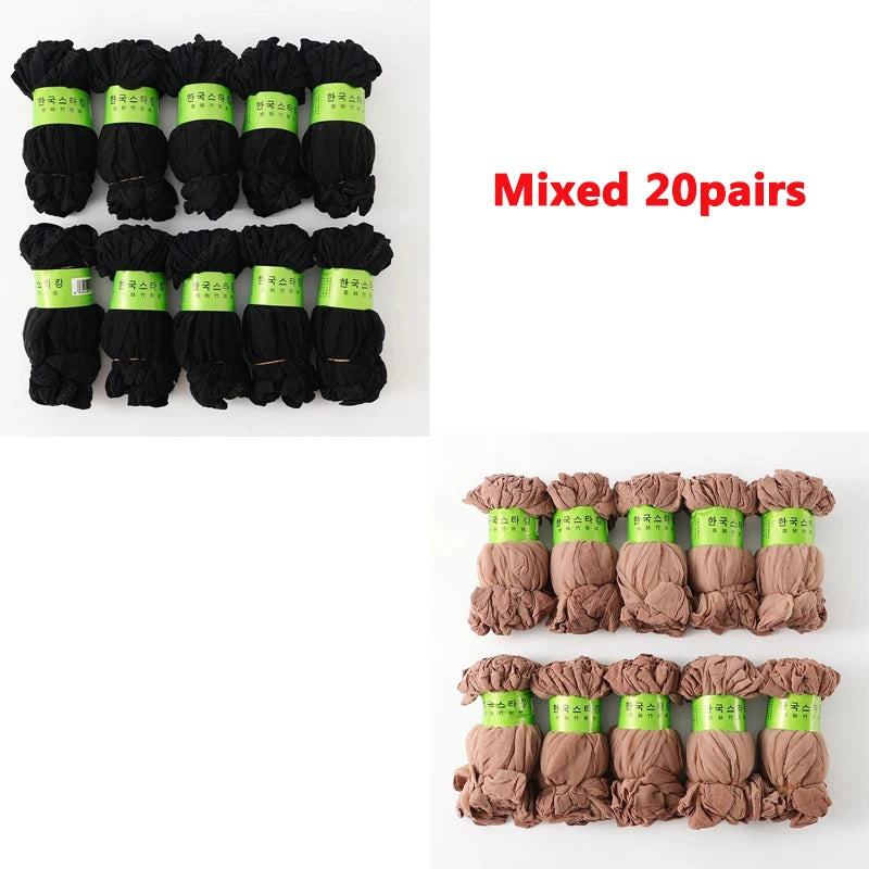 Hot Sale! High Quality Women Velvet Socks Pack Female Summer Thin Silk Transparent Sexy Ankle Nylon Socks Set Quick Pick Grocers