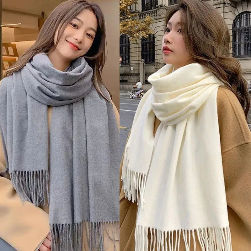 New Black Scarf Cashmere Woman Wool Ladies Scarf Warm Checkered Scarf Women's Winter Scarves Autumn XWJ07 Quick Pick Grocers
