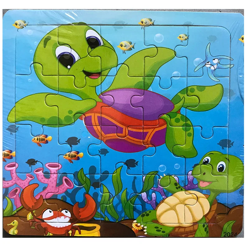New 20 Piece Wooden 3d Puzzle Cartoon Animal Vehicle Jigsaw Puzzle Montessori Educational Toys For Kids 3-6 Years Old Quick Pick Grocers
