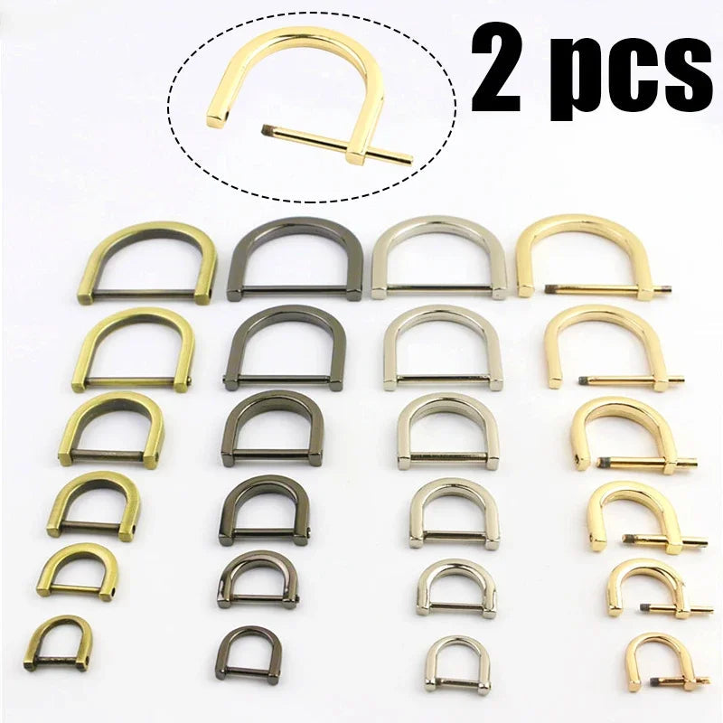 2pcs Metal Detachable D Ring Openable Dee Buckle Shackle Clasp for Leather Craft Bag Strap Handle Shoulder Repairing Parts Quick Pick Grocers