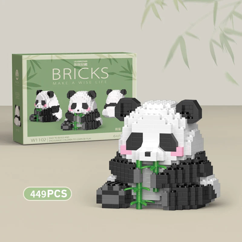 Creative DIY Assemable Animal Cute MINI Chinese Style Animal Panda Building Block Educational Boy Toys For Children Model Bricks Purest Peak Salt