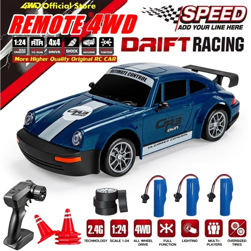 4WD RC Car Remote Control Cars 2.4G Radio High Speed Drift Racing Monster 4x4 Truck RTR Vehicle Toy Gift for Kids Children Econic Blanks