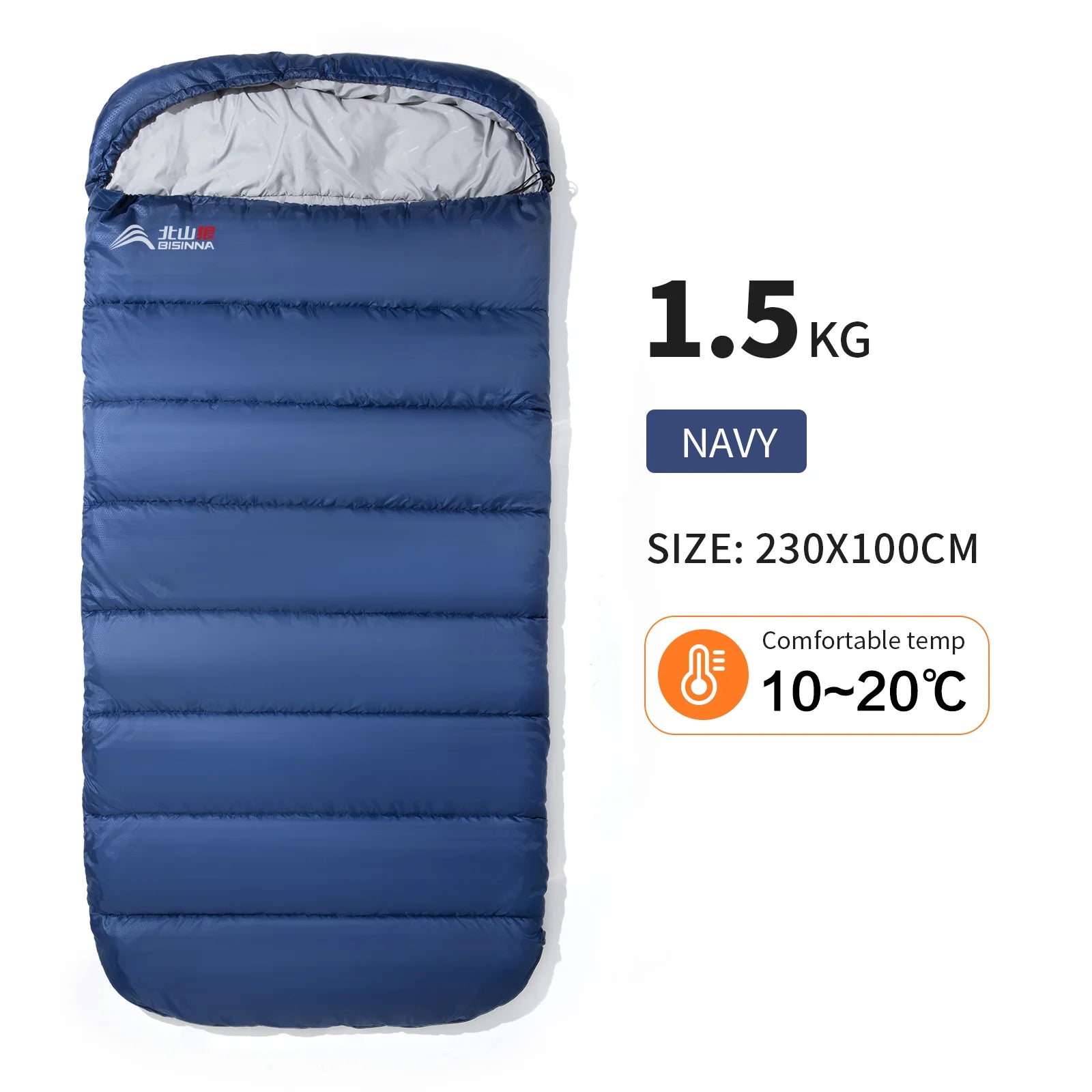 BISINNA Large Camping Sleeping Bag Lightweight 3 Season Loose Widen Bag Long Size for Adult Rest Hiking Fishing