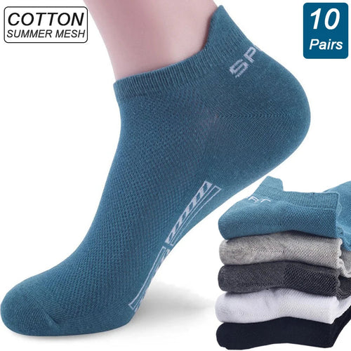 High Quality 10Pairs Men Socks Combed cotton 100% Summer Sports Sock Plus Size EUR38-48 Quick Pick Grocers
