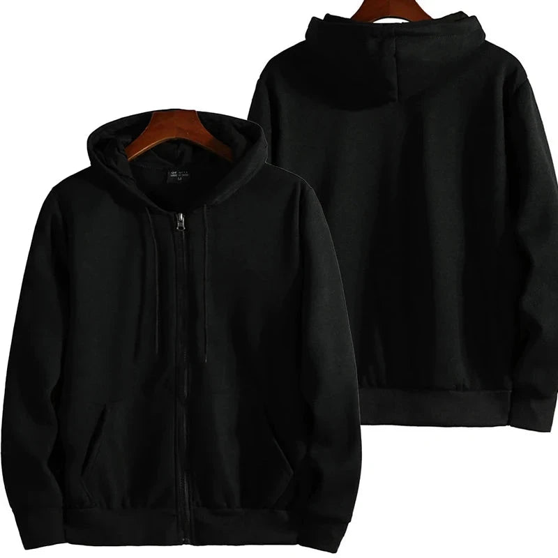 Zipper Hoodies Autumn Winter Men's New Long Sleeve Hooded Sweatshirt Fashion Casual Male Outfit Sportwear Loose Fit Clothes Econic Blanks