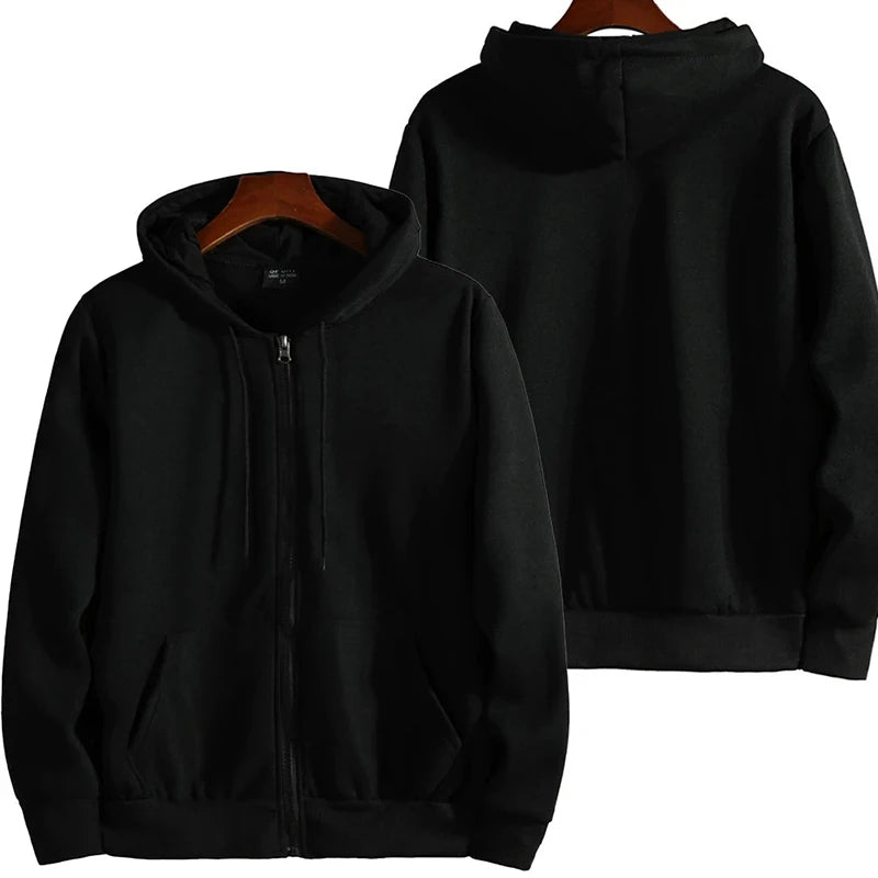 Zipper Hoodies Autumn Winter Men's New Long Sleeve Hooded Sweatshirt Fashion Casual Male Outfit Sportwear Loose Fit Clothes Quick Pick Grocers