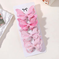 4Pcs/set Candy Colored Hair Clip Set for Girls Double Layered Bow Cute Bangs Hair Pin Cotton Safe Children's Hair Accessories Purest Peak