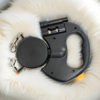 Retractable Dual Dog Leash with LED Light 360 Swivel No Tangle Independent Braking 3M Reflective Leads for Dogs Quick Pick Grocers