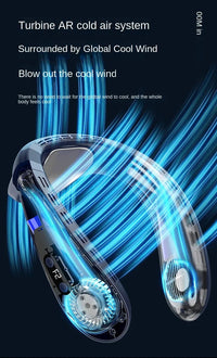 New Portable Neck Fan 5200mAh Neck Air Conditioner Rechargeable Semiconductor Cooling Fan Outdoor Personal Fan Wearable Cooler Quick Pick Grocers
