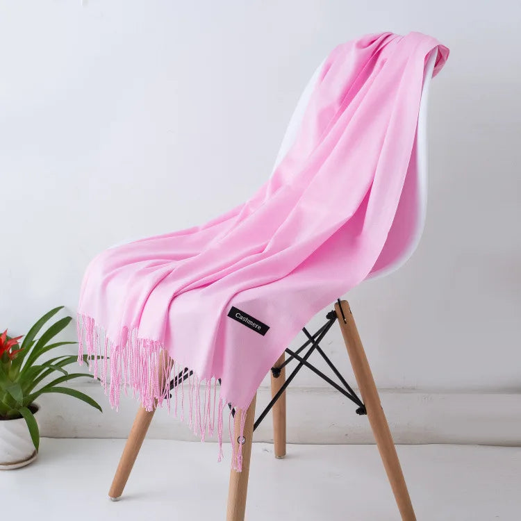 Fashion Solid Scarf Women Cashmere Soft Winter Warm Scarves Hijab Female Long Headband Shawl Wraps Bandana Foulard 2022 Echarpe Quick Pick Grocers