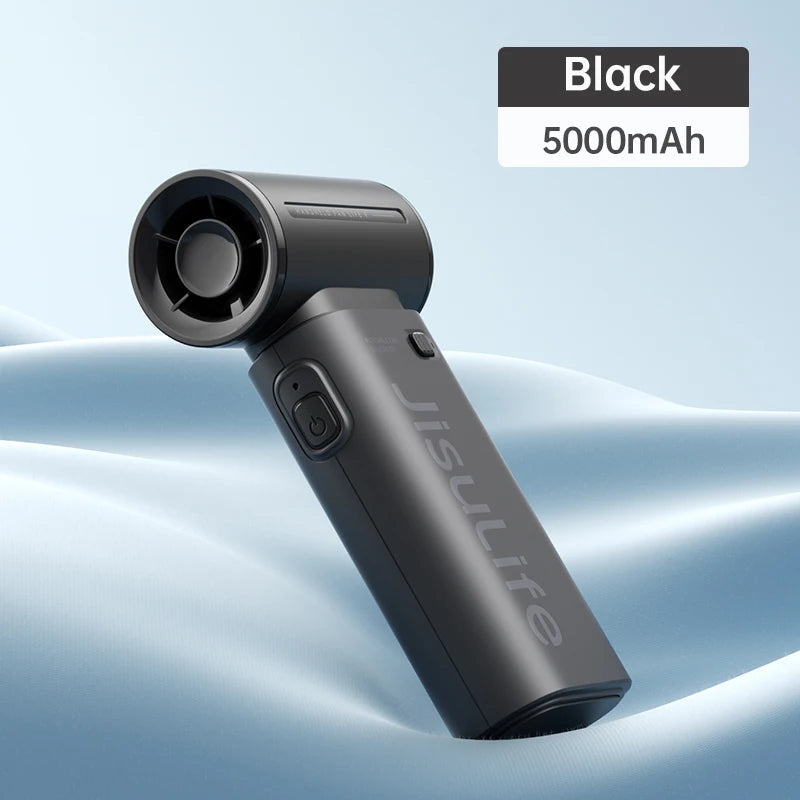 JISULIFE Handheld Turbo Fan,Super Strong Wind,5 Speeds,Long Battery Life,5000mAh,USB Rechargeable,Multipurpose Pocket fan Quick Pick Grocers