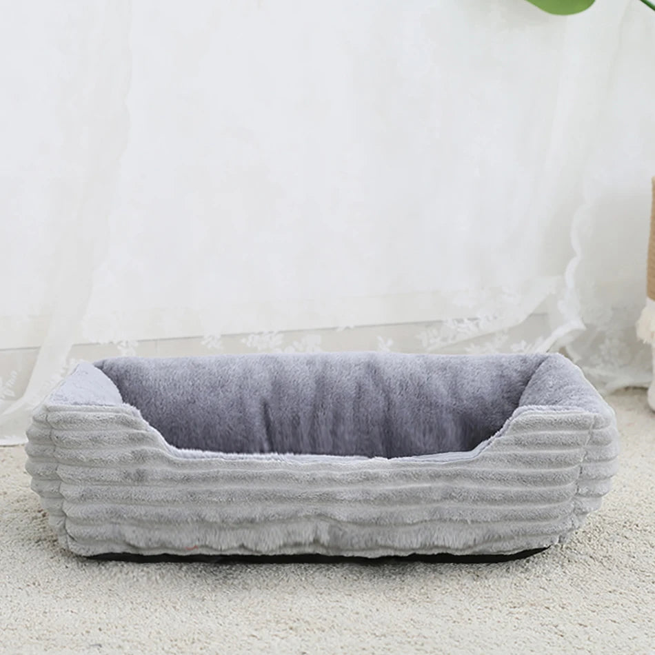 Bed for Dog Cat Pet Square Plush Kennel Medium Small Dog Sofa Bed Cushion Pet Calming Dog Bed House Pet Supplies Winter Quick Pick Grocers