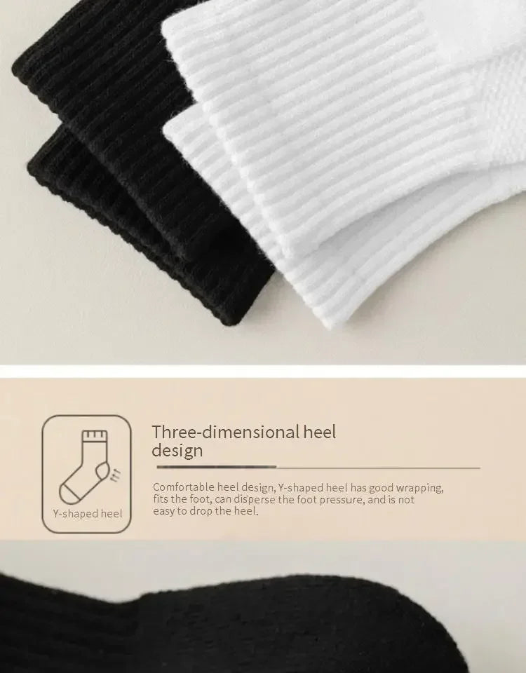 10pairs HLHYX Socks Men's Cotton Deodorant Winter Towel Bottom with Mid-tube White Stockings Thickened Sports Basketball Socks Quick Pick Grocers